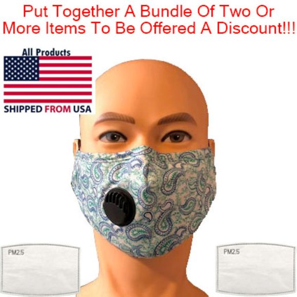 Washable Adult Face Mask #01 - 2 Filters - Picture 1 of 8